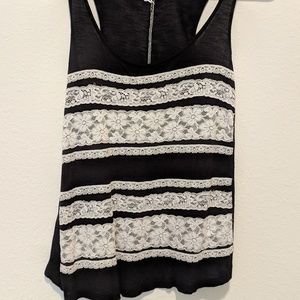 Lace Detailed Black Tank top